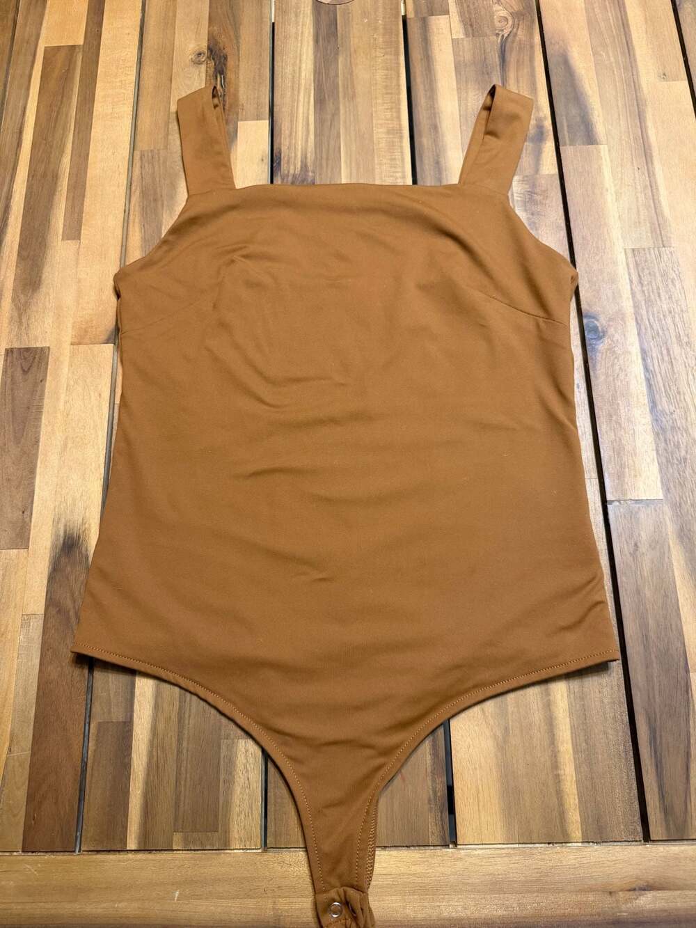 REORIA Women's Square Neck Tank Top Thong Bodysuit Size L
